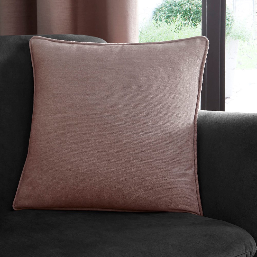 Arezzo Plain Cushion By Clarke And Clarke in Blush Pink